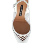 Women Leather Sandals 8095 Vitello+Rete White