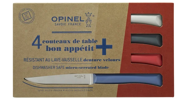 Coffret de 4 couteaux de table Bon Appétit + Primo (Couleurs panachées)