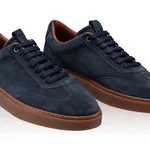 Men Suede Leather Sport Shoes 7610 Crosta Blue