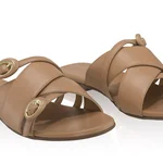 Women Leather Mules 8347 Vitello Cappuccino