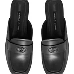 Women Leather Mules 8121 Vitello Black