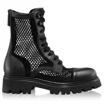 Women Leather Casual Boots 8118 Vitello+Mesh Black