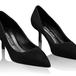 Kitten-heel Leather Pumps 8087 Camoscio Black