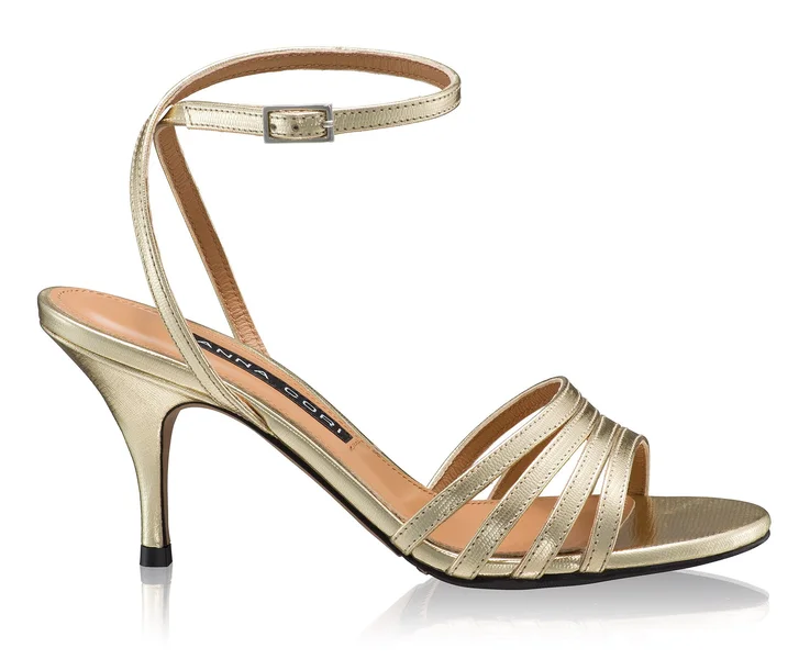 Women Leather Sandals 8424 Laminato Stamp Platino