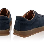 Women leather sport shoes 8066 Camoscio Blue