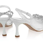Women Bridal Leather Sandals 8322 Vitello Alb+Vinile