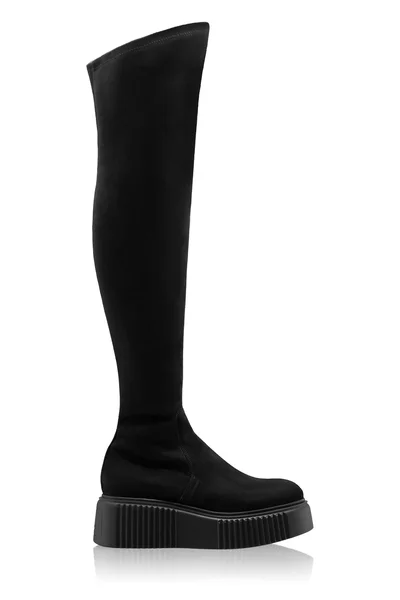 Women Suede Boots 8146 Camoscio+Stretch Black