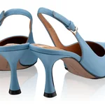 Mid-heel Slingback Pumps 5728 Vitello Azzurro