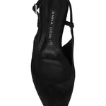 Mid-heel Slingback Pumps 8400 Camoscio Black