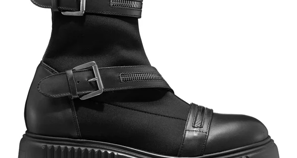 Women Leather Boots 7131 Vitello+Stretch Black