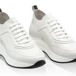 Women leather sport shoes 8072 Vitello Panna