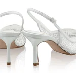 Mid-heel Slingback Pumps 8450 Vitello+Rete White