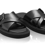 Women Leather Mules 8382 Vitello Black