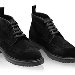 Men Suede Leather Boots 7742 Crosta Black