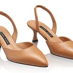 Mid-heel Slingback Pumps 8054 Vitello Cappuccino