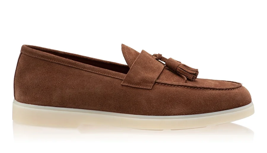 Men Suede Leather Loafers 7628 Crosta Brown/Para