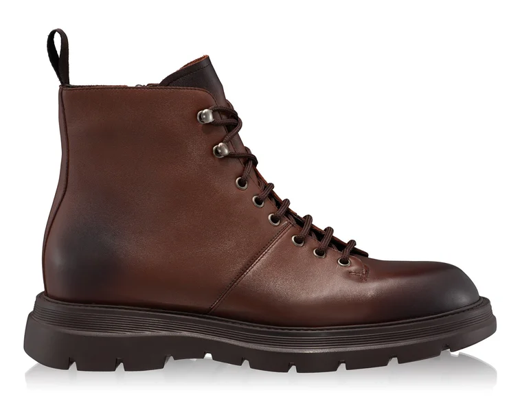 Men Leather Casual Boots 7694 Vitello Brown