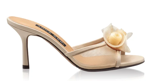 Women Leather Mules 8085 Vitello+Rete Beige