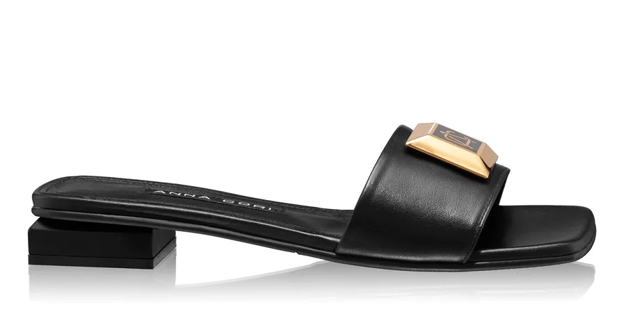 Women Leather Mules 7828 Vitello Black