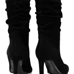 Women Leather Boots 7964 Camoscio Black