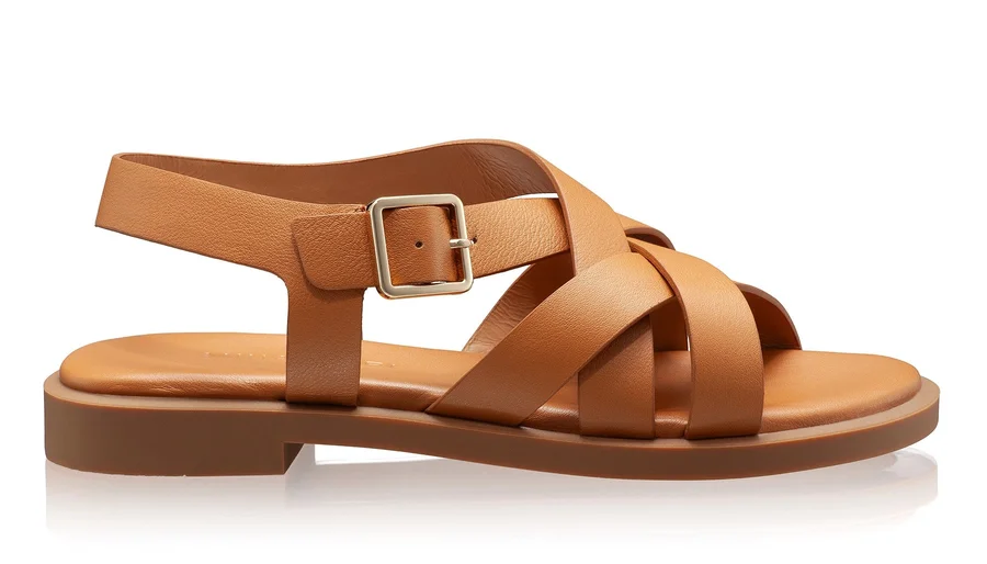 Women's leather sandals 8351 Vitello Camel