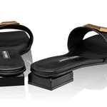 Women Leather Mules 7828 Vitello Black