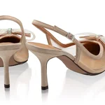 Mid-heel Slingback Pumps 8080 Camoscio+Rete Beige