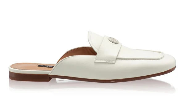 Women Leather Mules 8121 Vitello Panna
