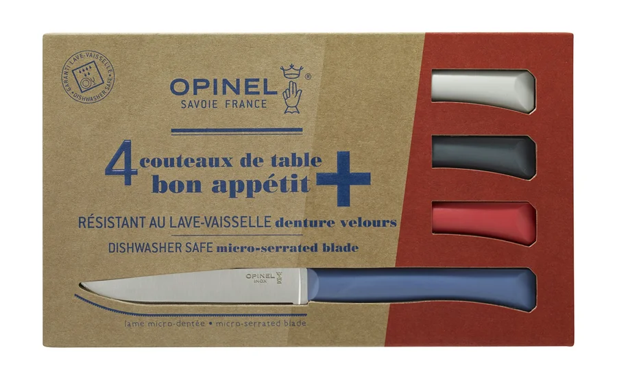 Coffret de 4 couteaux de table Bon Appétit + Primo (Couleurs panachées)