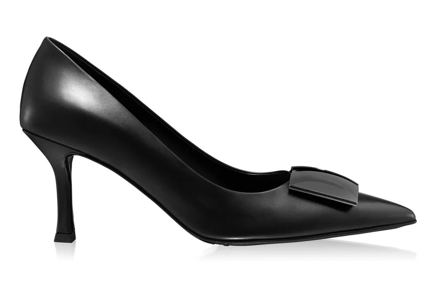 Mid-heel Leather Pumps 6149 Vitello Black