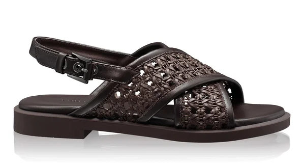 Women Leather Sandals 8380 Vitello+Intreccio T.Moro