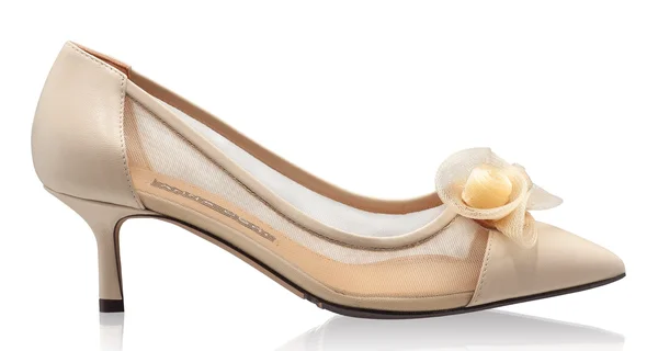 Women Elegant Shoes 8081 Vitello+Beige Mesh