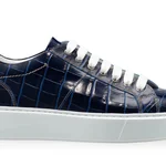 Men genuine leather sports shoes 6897 Croco Blue