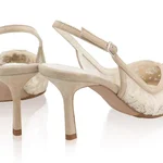 Mid-heel Slingback Pumps 8506 Camoscio+Rete Beige