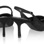 Mid-heel Slingback Pumps 8506 Camoscio+Rete Black