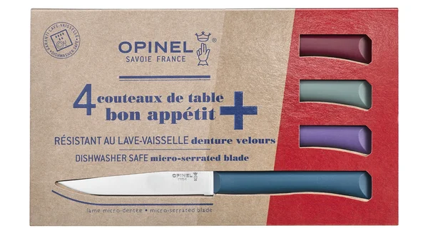 Coffret de 4 couteaux de table Bon Appétit + Glam (Couleurs panachées)