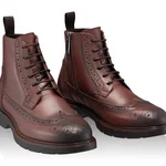 Men leather boots 6925 Vitello Brown