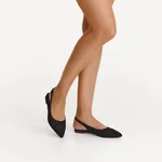 Women Suede Ballerina Flats 8027 Camoscio Black Stamp Star