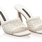 Women Leather Mules 8057 Vitello+Intreccio White