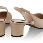 Mid-heel Slingback Pumps 8493 Vitello Sabbia+Negru