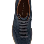 Women leather sport shoes 8066 Camoscio Blue