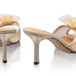 Women Leather Mules 8085 Vitello+Rete Beige