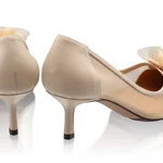 Women Elegant Shoes 8081 Vitello+Beige Mesh