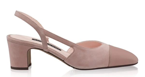 Mid-heel Slingback Pumps 8488 Camoscio Fard+Nappa Nude