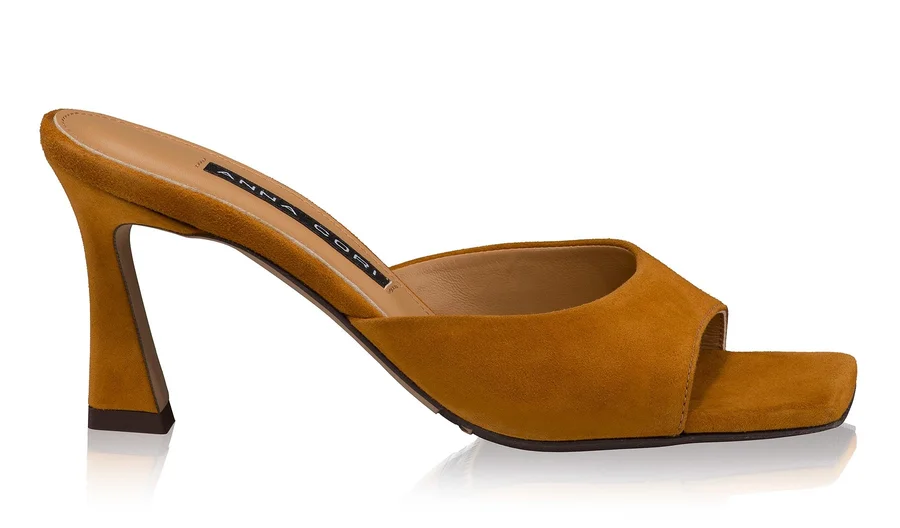 Women Leather Mules 8504 Camoscio Cuoio