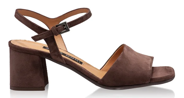 Women Leather Sandals 8042 Camoscio Maro