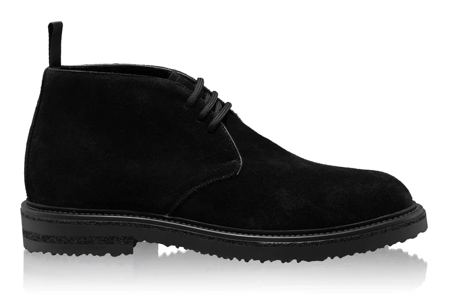 Men Suede Leather Boots 7741 Crosta Black