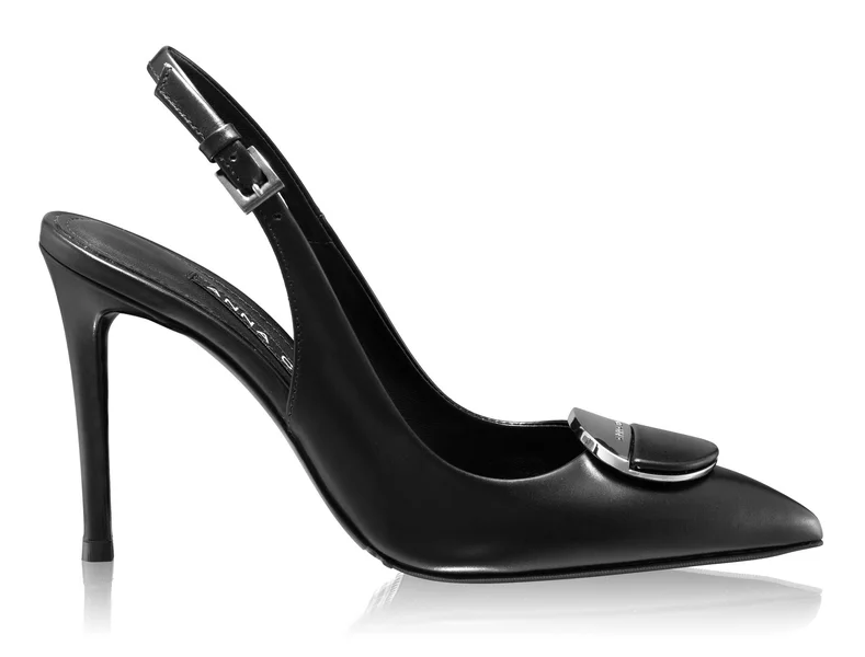 Mid-heel Slingback Pumps 8141 Vitello Black
