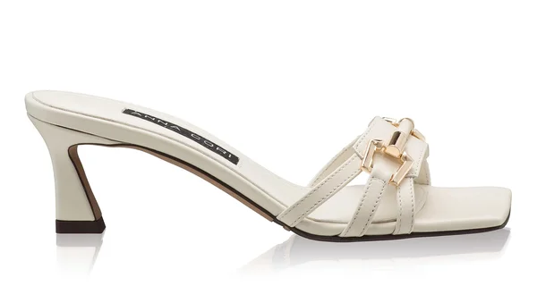 Women Leather Mules 8468 Vitello Panna