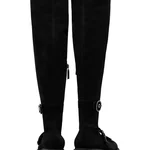 Women Suede Boots 8177 Camoscio+Stretch Black